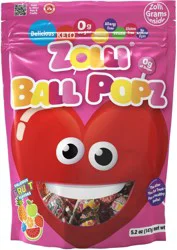 ZOLLI CANDY Zollipops Ball Popz Lollipops Valentines Candy - 5.2 oz