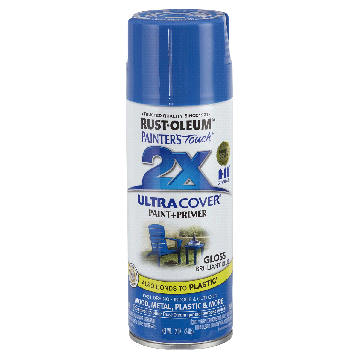 slide 1 of 9, Rust-Oleum Painters Touch 2X Ultra Cover Spray Paint - 249120, Gloss Brilliant Blue, 12 oz