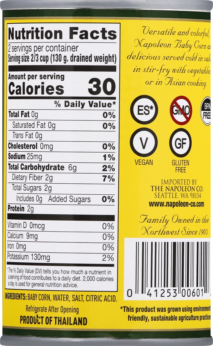 slide 10 of 13, Napoleon Whole Baby Corn 15 oz, 15 oz