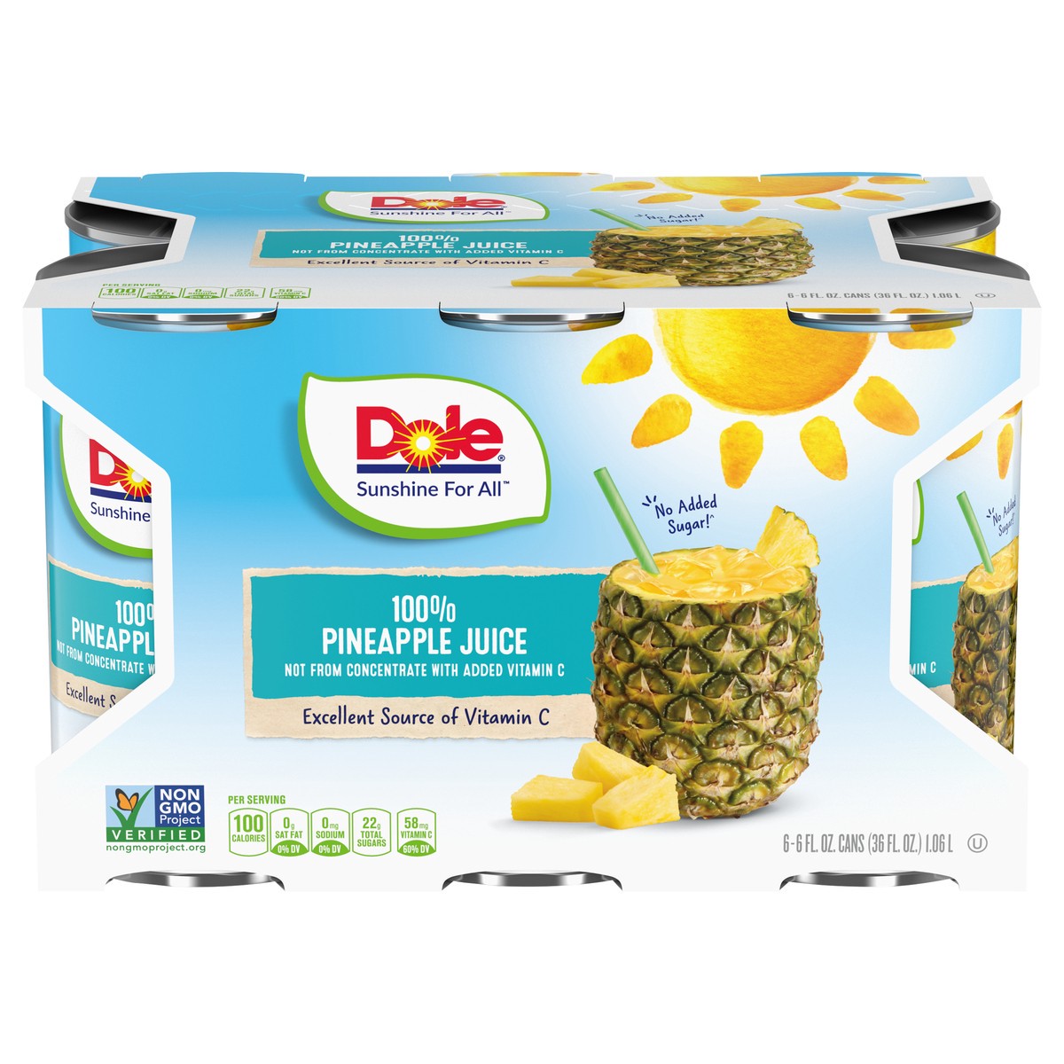 slide 1 of 11, Dole Pineapple Juice, 6 ct; 6 fl oz