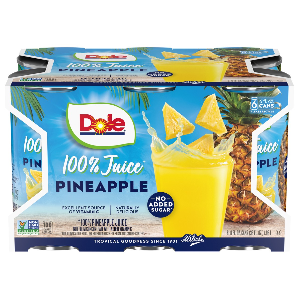 slide 1 of 9, Dole 100% Pineapple Juice, 6 ct; 6 fl oz