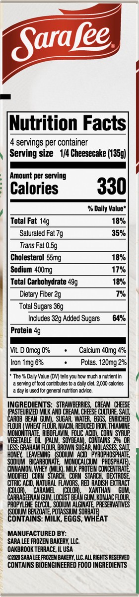 slide 9 of 13, Sara Lee Strawberry Cheesecake, 19 oz