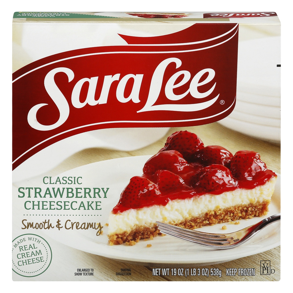 slide 1 of 9, Sara Lee Strawberry Cheesecake, 19 oz