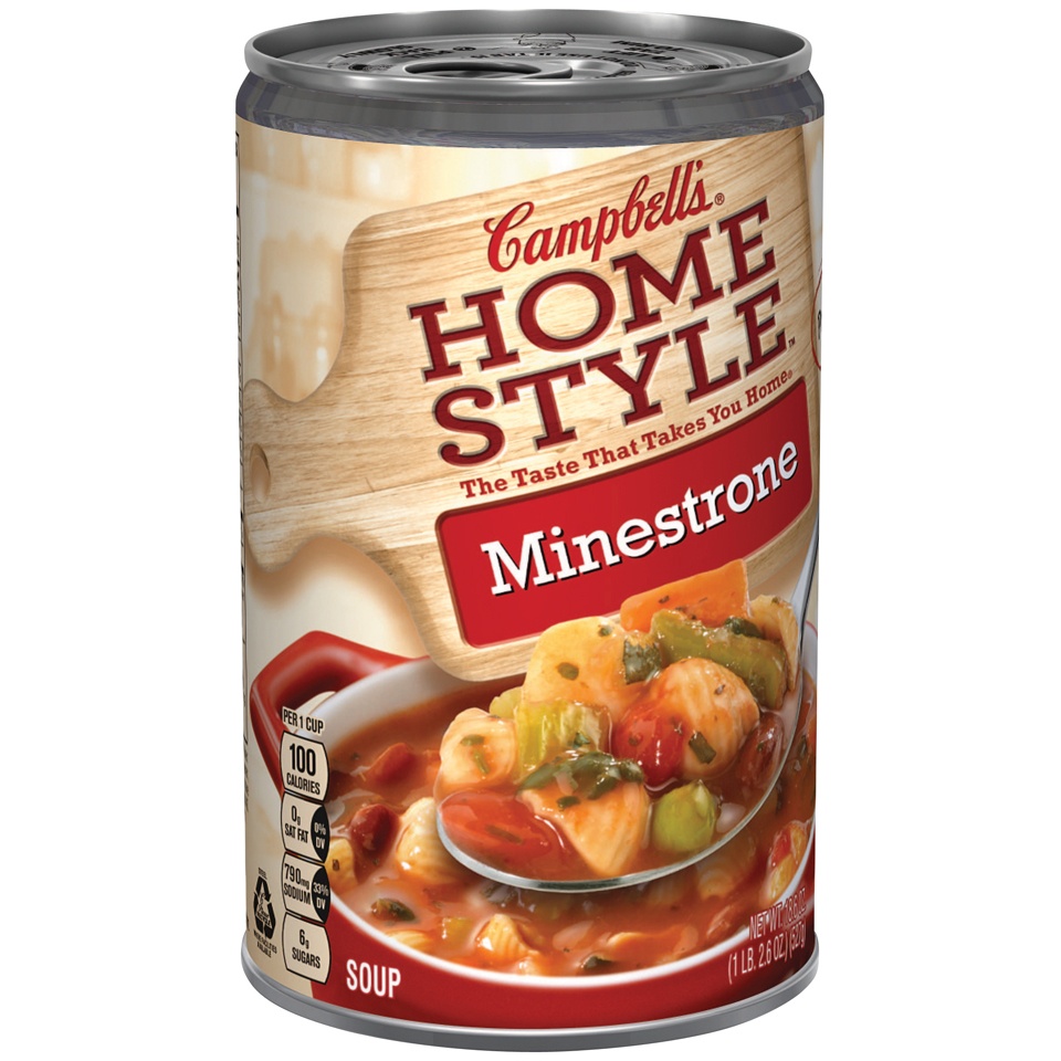 slide 1 of 4, Campbell's Homestyle Campbell's Home Style Minestrone Soup, 18.6 oz