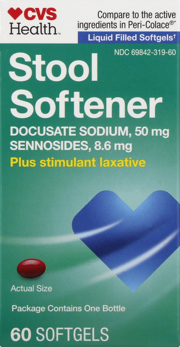 slide 11 of 11, CVS Health Stool Softener Plus Stimulant Laxative Softgels, 60 Ct, 60 ct