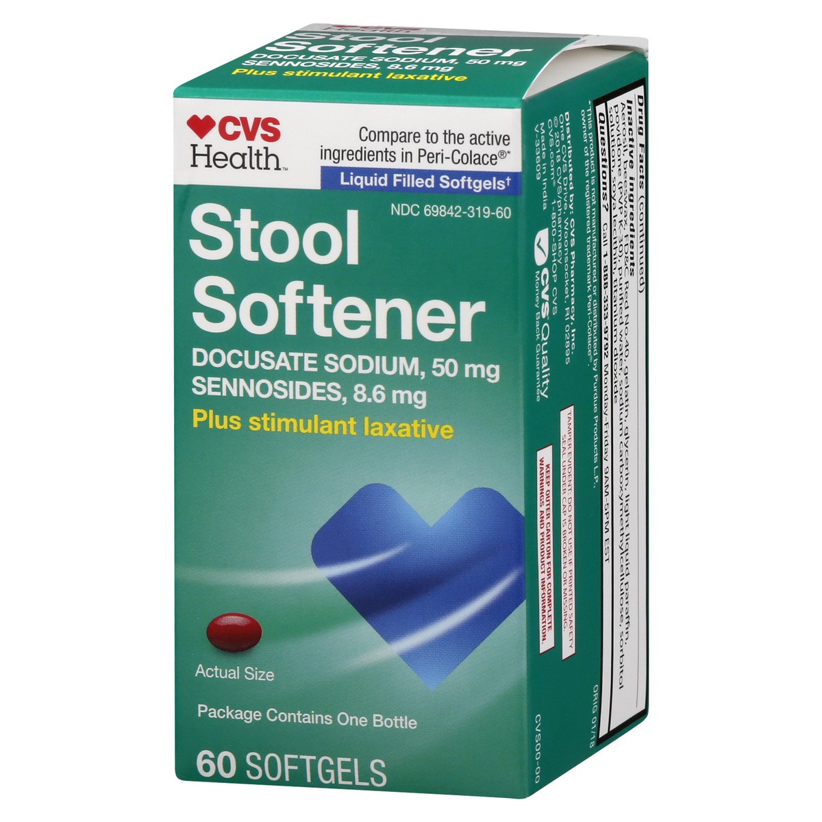 slide 7 of 11, CVS Health Stool Softener Plus Stimulant Laxative Softgels, 60 Ct, 60 ct