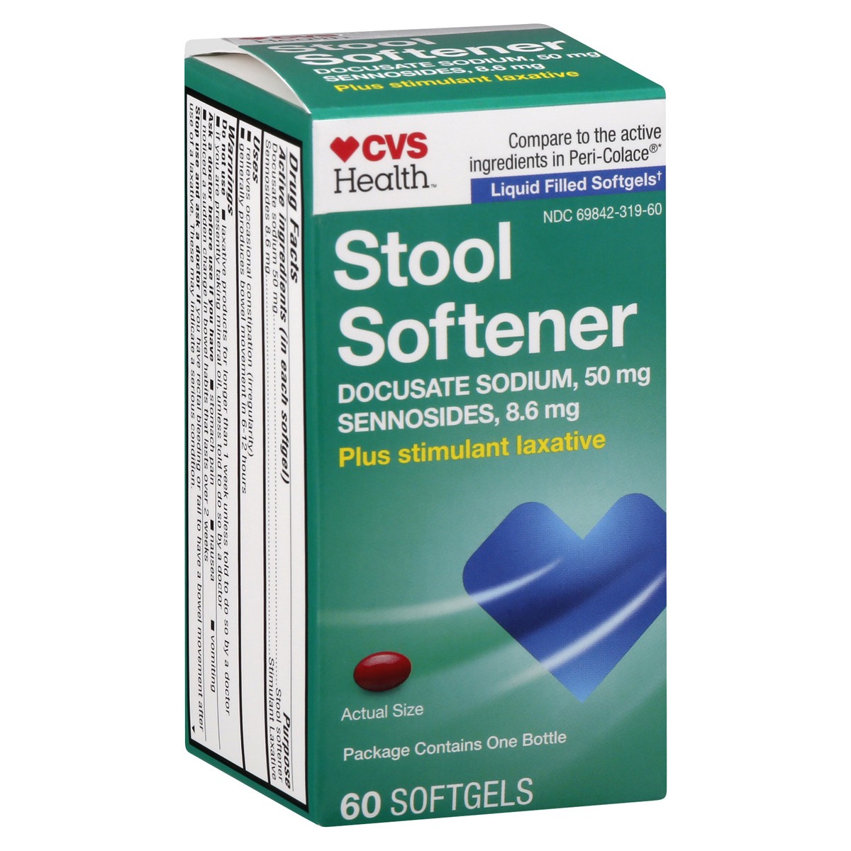 slide 2 of 11, CVS Health Stool Softener Plus Stimulant Laxative Softgels, 60 Ct, 60 ct