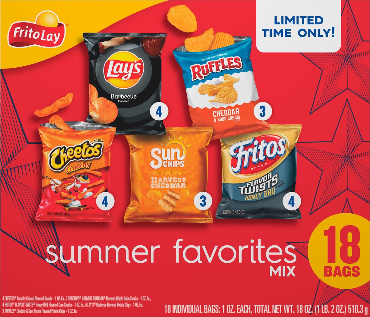 slide 4 of 11, Frito-Lay Summer Favorites Mix, 18 ct