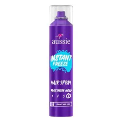Aussie Instant Freeze Hair Spray for Curly Hair, Straight Hair, and Wavy Hair, 10 oz