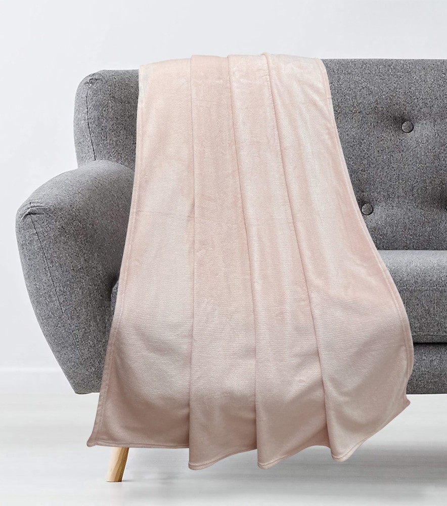 slide 2 of 2, Everyday Living 50 X 60 Pink Microplush Throw, 50 in x 60 in