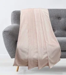 Everyday Living 50 in x 60 in Pink Microplush Throw