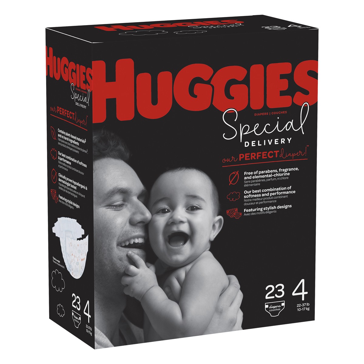 slide 6 of 10, Huggies Special Delivery 4 (23-37 lb) Diapers Size 4 (22-37 lbs) 23 ea, 23 ct