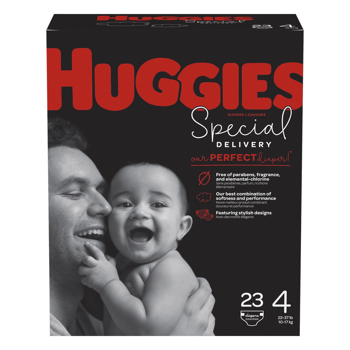 slide 1 of 10, Huggies Special Delivery 4 (23-37 lb) Diapers Size 4 (22-37 lbs) 23 ea, 23 ct