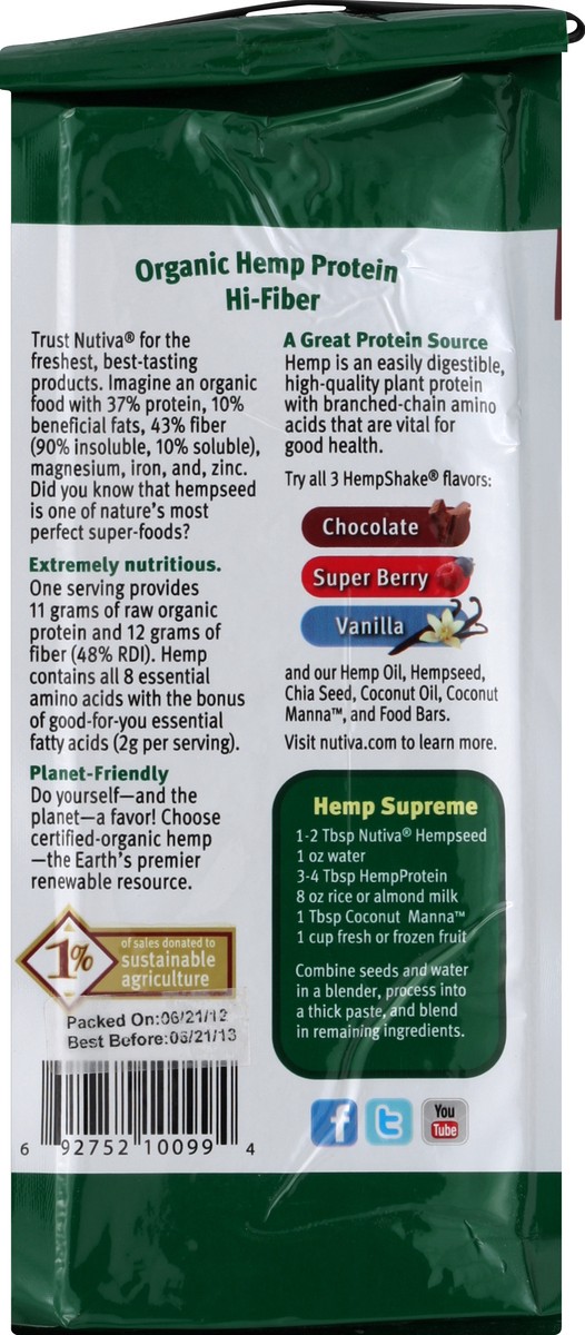 slide 4 of 6, Nutiva Hemp Protein 30 oz, 30 oz