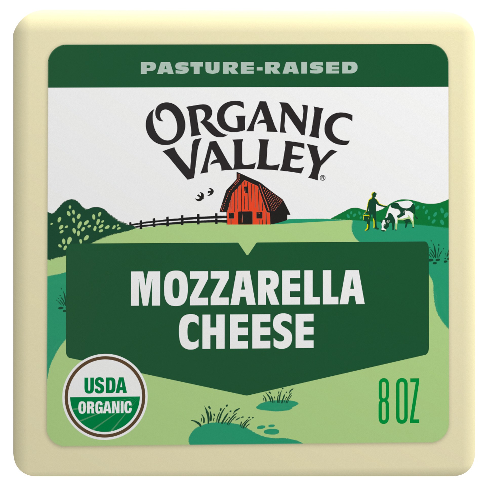 slide 1 of 9, ORGANIC VALLEY Organic Mozzarella Cheese, 8 oz, 8 oz