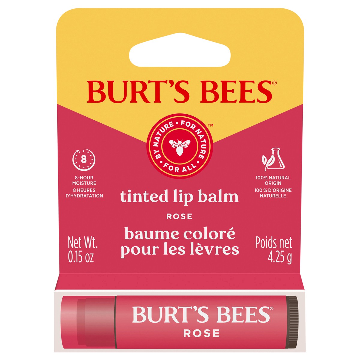 slide 1 of 5, Burt's Bees Rose Tinted Lip Balm, Natural Origin Lip Care, 1 Tube, 0.15 oz., 0.15 oz
