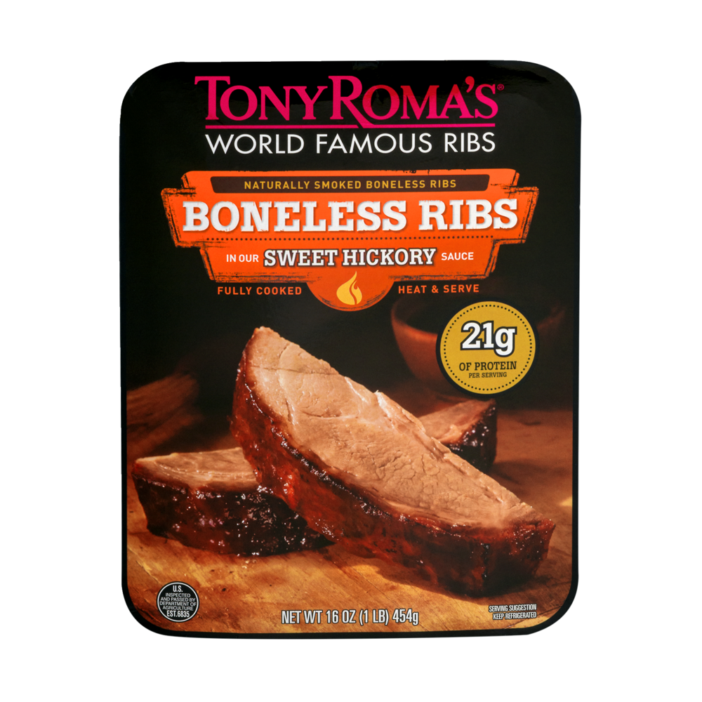 slide 1 of 1, Tony Roma's Sweet Hickory Boneless Ribs, 16 oz