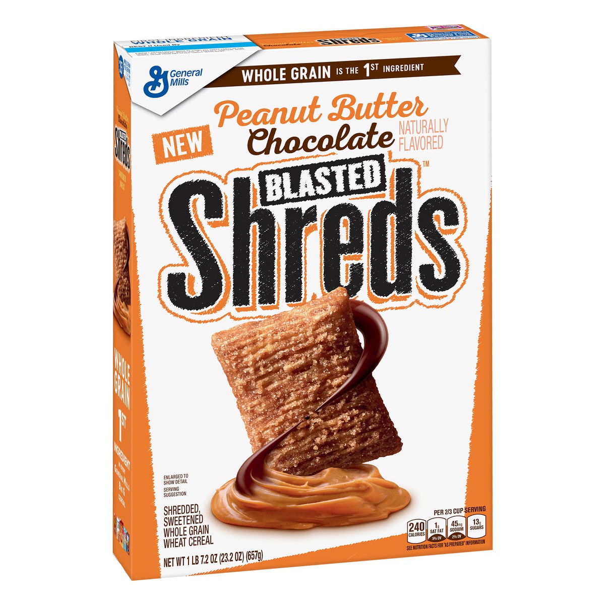 slide 10 of 10, Cinnamon Toast Crunch Peanut Butter Chocolate Blasted Shreds Cereal, 23.2 oz