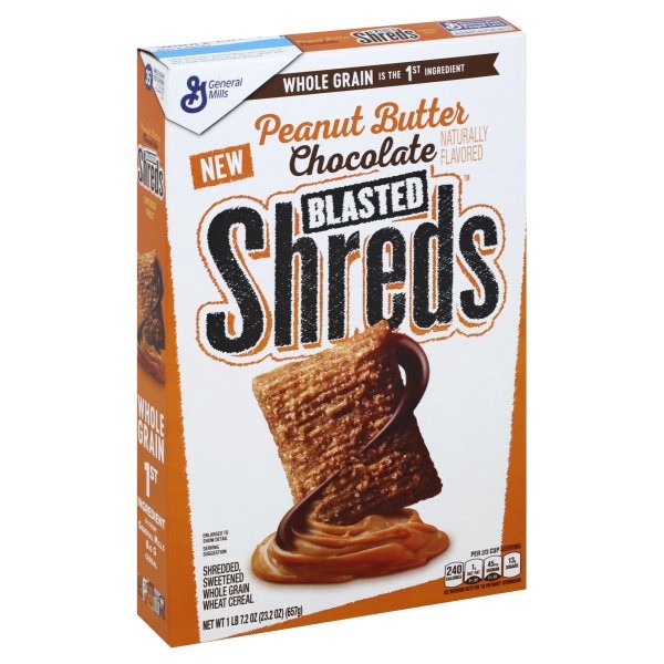 slide 1 of 10, Cinnamon Toast Crunch Peanut Butter Chocolate Blasted Shreds Cereal, 23.2 oz