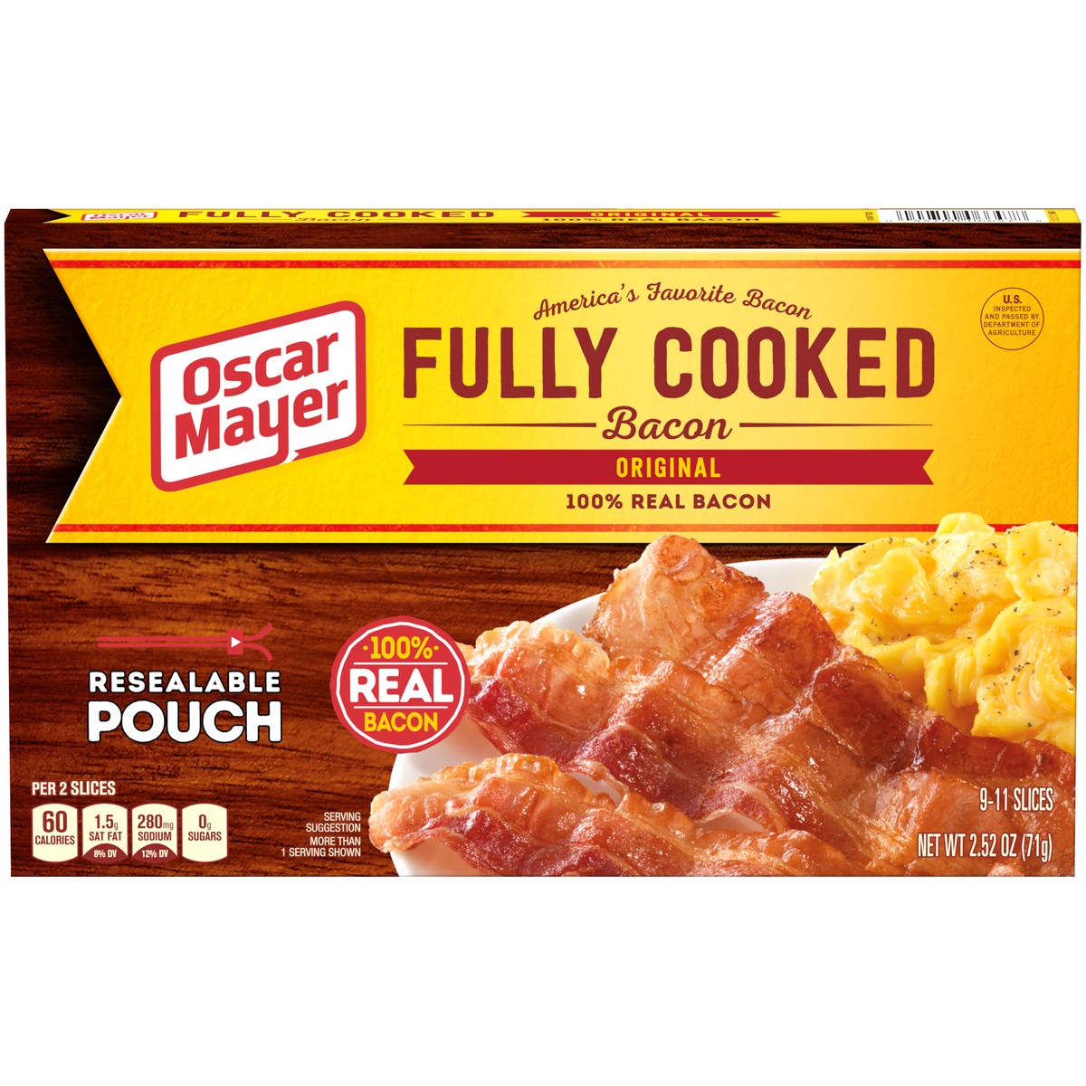 slide 1 of 5, Oscar Mayer Bacon, Fully Cooked, Original, 9 ct