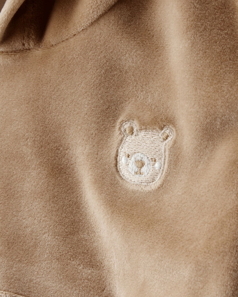 slide 3 of 3, Carter's Carters Baby Girl Bear Velour Hoodie & Pant Set - Brown Beige 18M, 1 ct