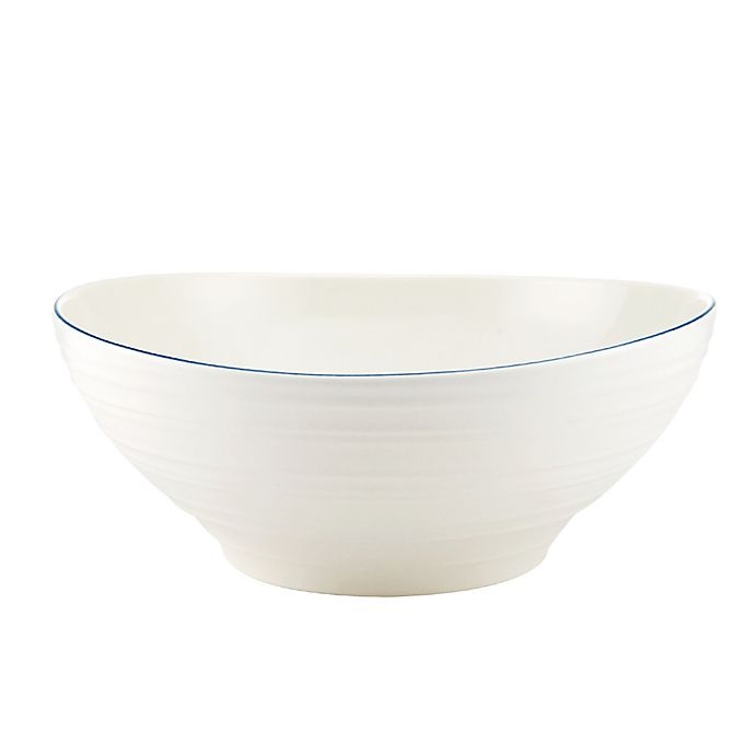 slide 1 of 1, Mikasa Swirl Banded Vegetable Bowl - Blue, 1 ct