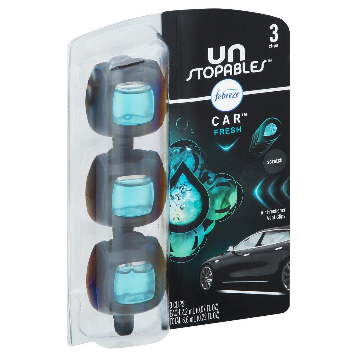 slide 2 of 9, Downy Unstopables Unstopables Car Vent Clips Fresh Air Freshener 3 - 0.07 fl oz Clips, 3 ct