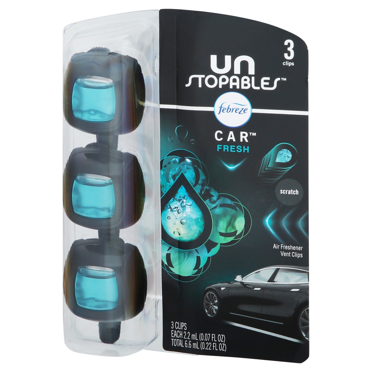 slide 6 of 9, Downy Unstopables Unstopables Car Vent Clips Fresh Air Freshener 3 - 0.07 fl oz Clips, 3 ct