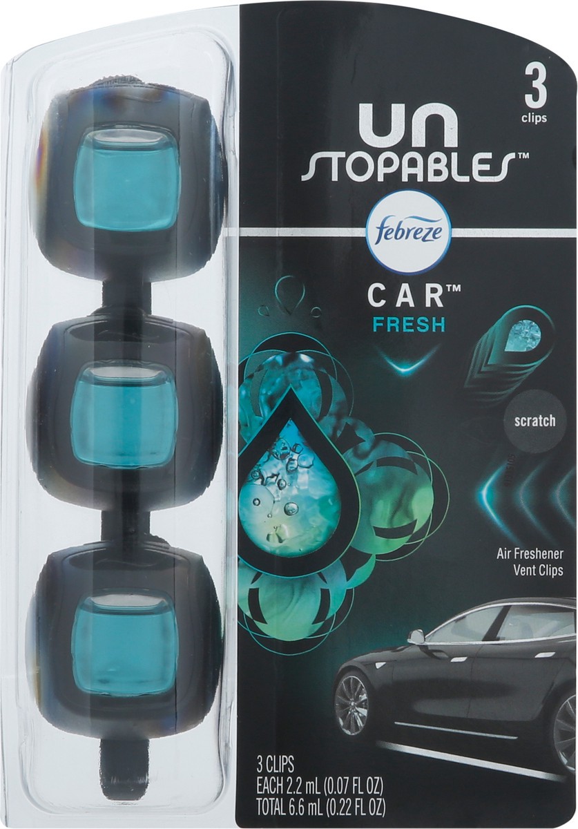 slide 1 of 9, Downy Unstopables Unstopables Car Vent Clips Fresh Air Freshener 3 - 0.07 fl oz Clips, 3 ct