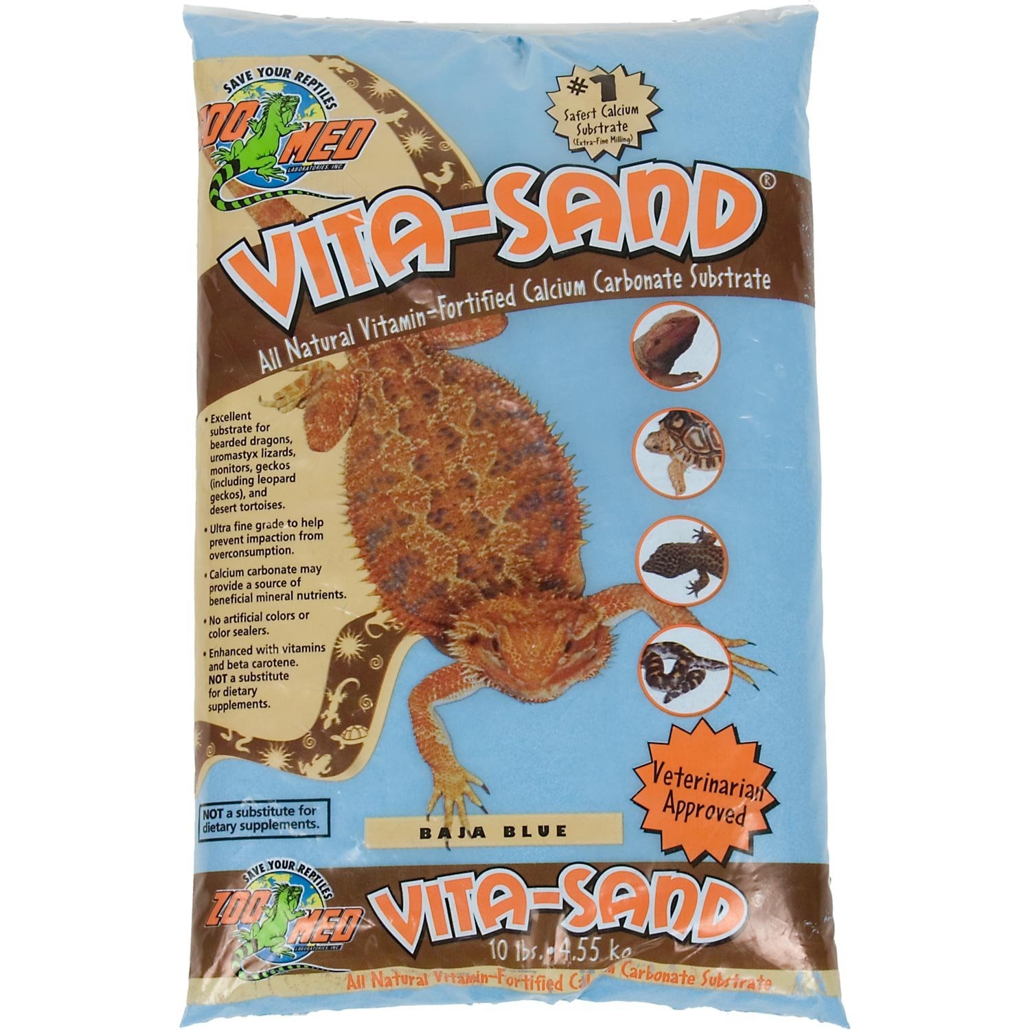 slide 1 of 1, Zoo Med Vita-Sand in Baja Blue, 10 lb