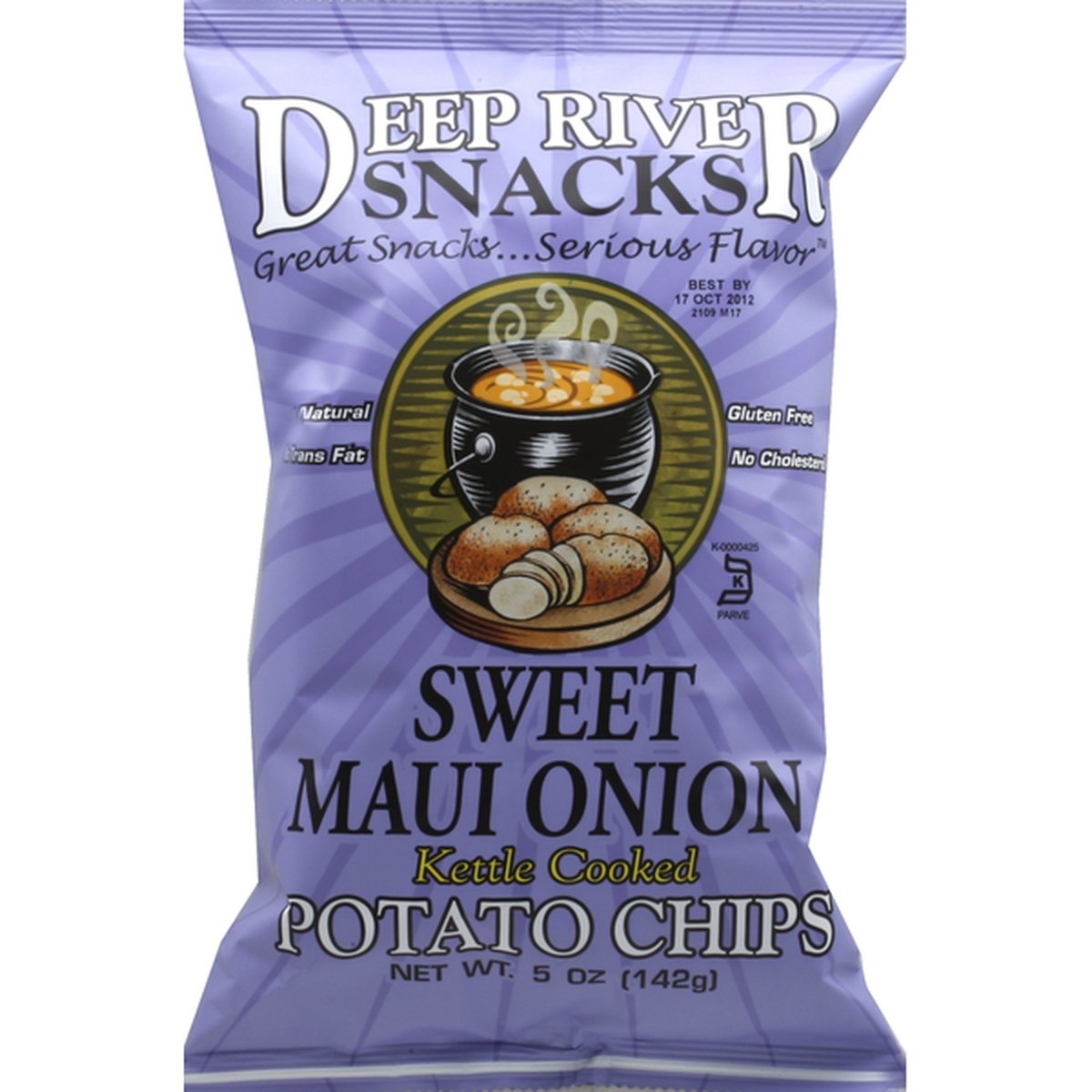 slide 1 of 1, Deep River Snacks Potato Chips, Kettle Cooked, Sweet Maui Onion, 5 oz