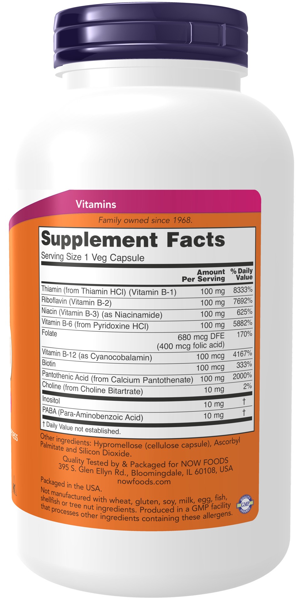 slide 3 of 4, NOW Vitamin B-100 - 250 Veg Capsules, 250 ct