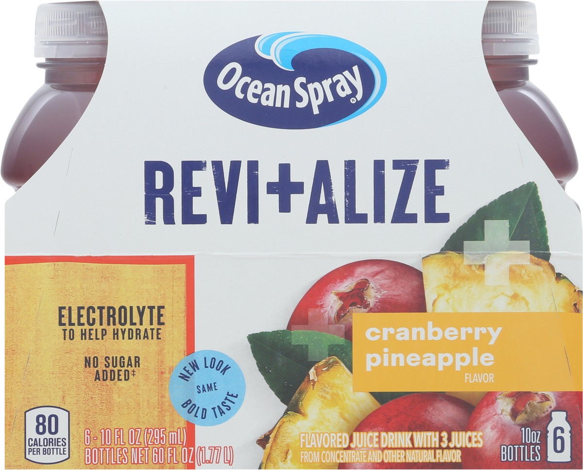 slide 5 of 9, Ocean Spray Revi+Alize Cranberry Pineapple Juice Drink 6 - 10 fl oz Bottles, 6 ct; 10 fl oz