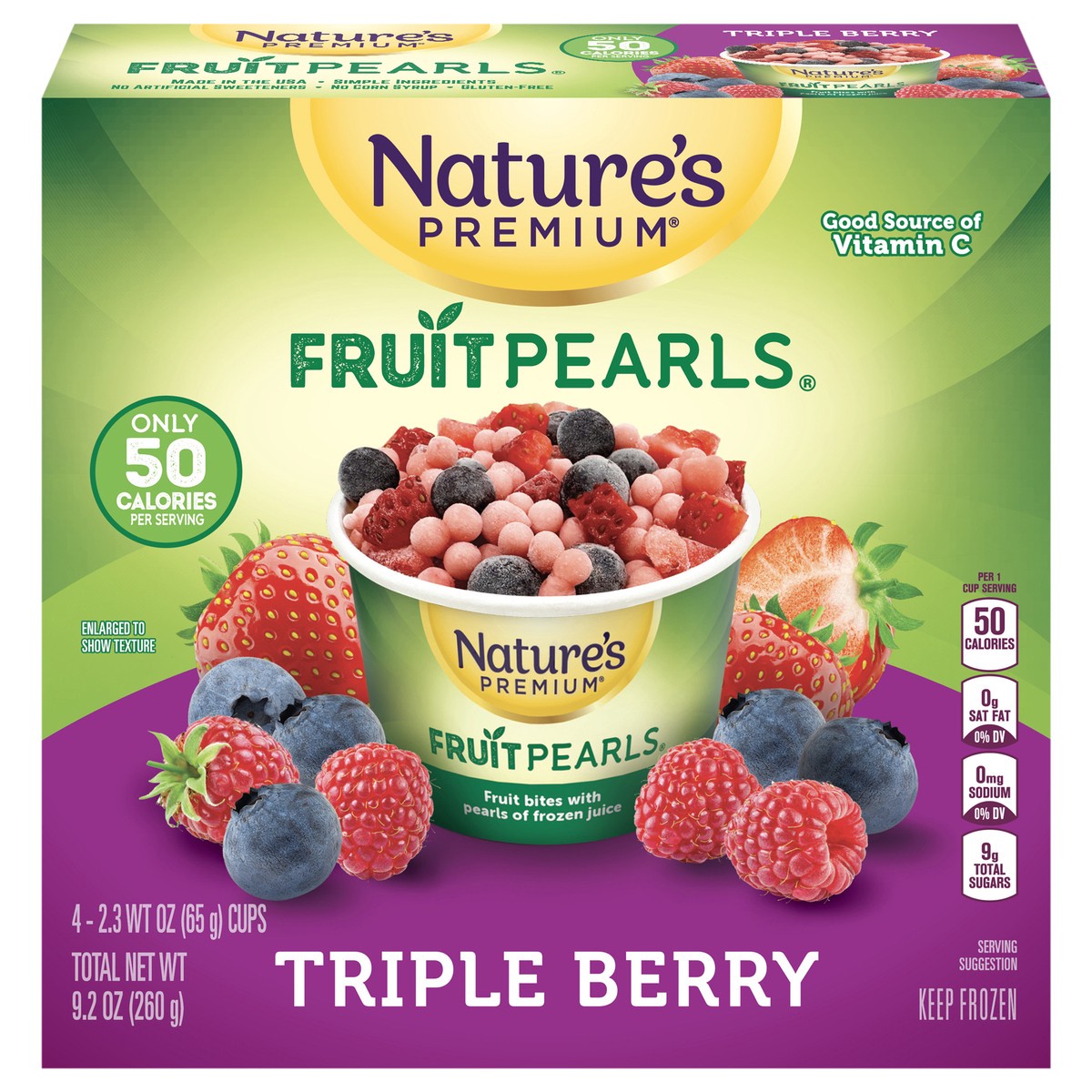 slide 1 of 14, Nature's Premium Fruit Pearls 4pk Triple Berry 2.3 Oz, 4 ct