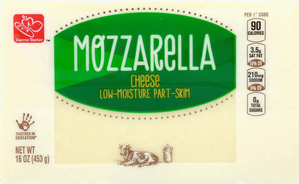 slide 1 of 5, Harris Teeter Mozzarella Cheese, 16 oz