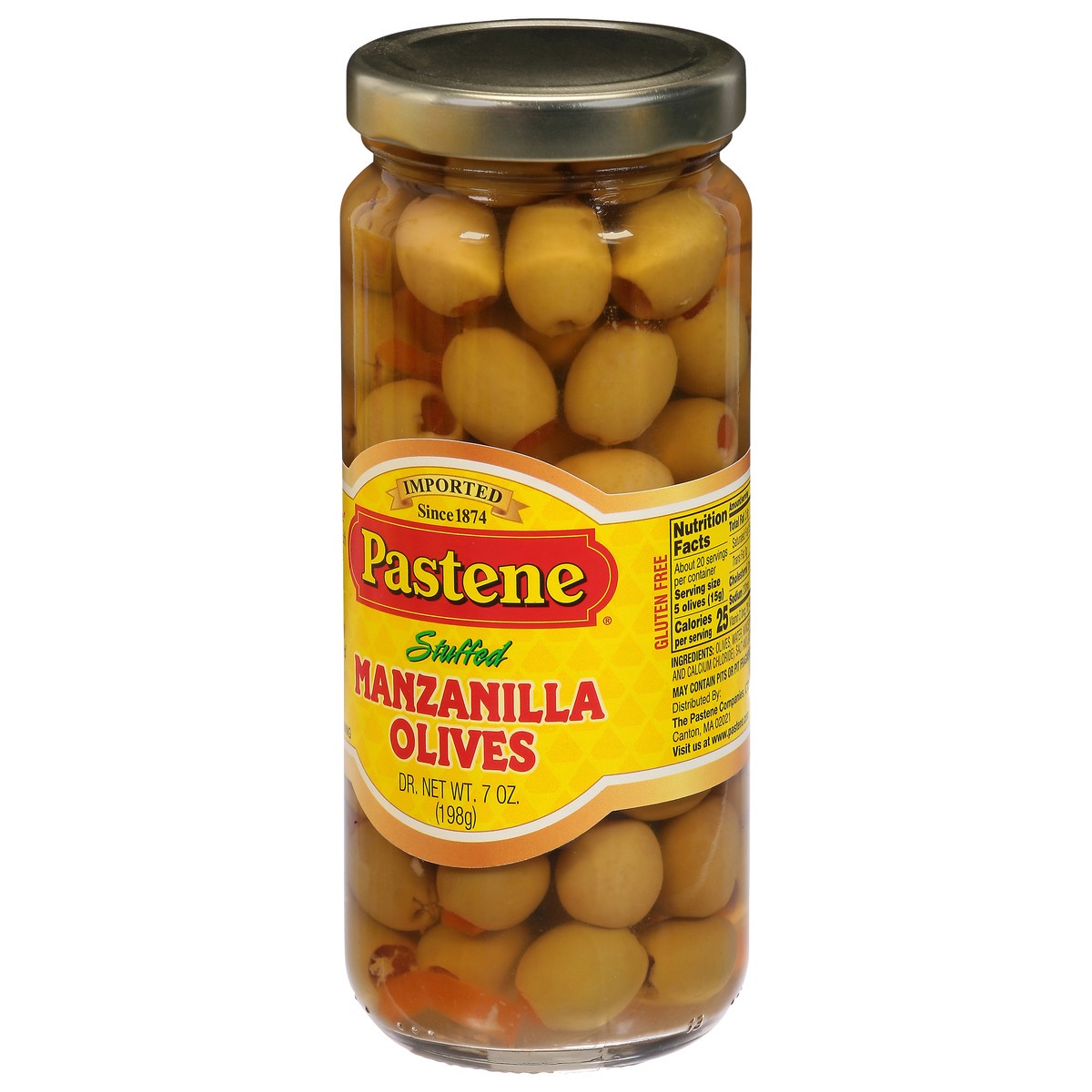 slide 2 of 9, Pastene Manzanilla Stuffed Olives 7 oz, 7 oz