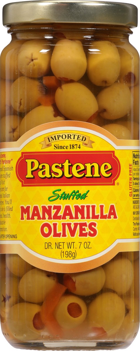 slide 6 of 9, Pastene Manzanilla Stuffed Olives 7 oz, 7 oz