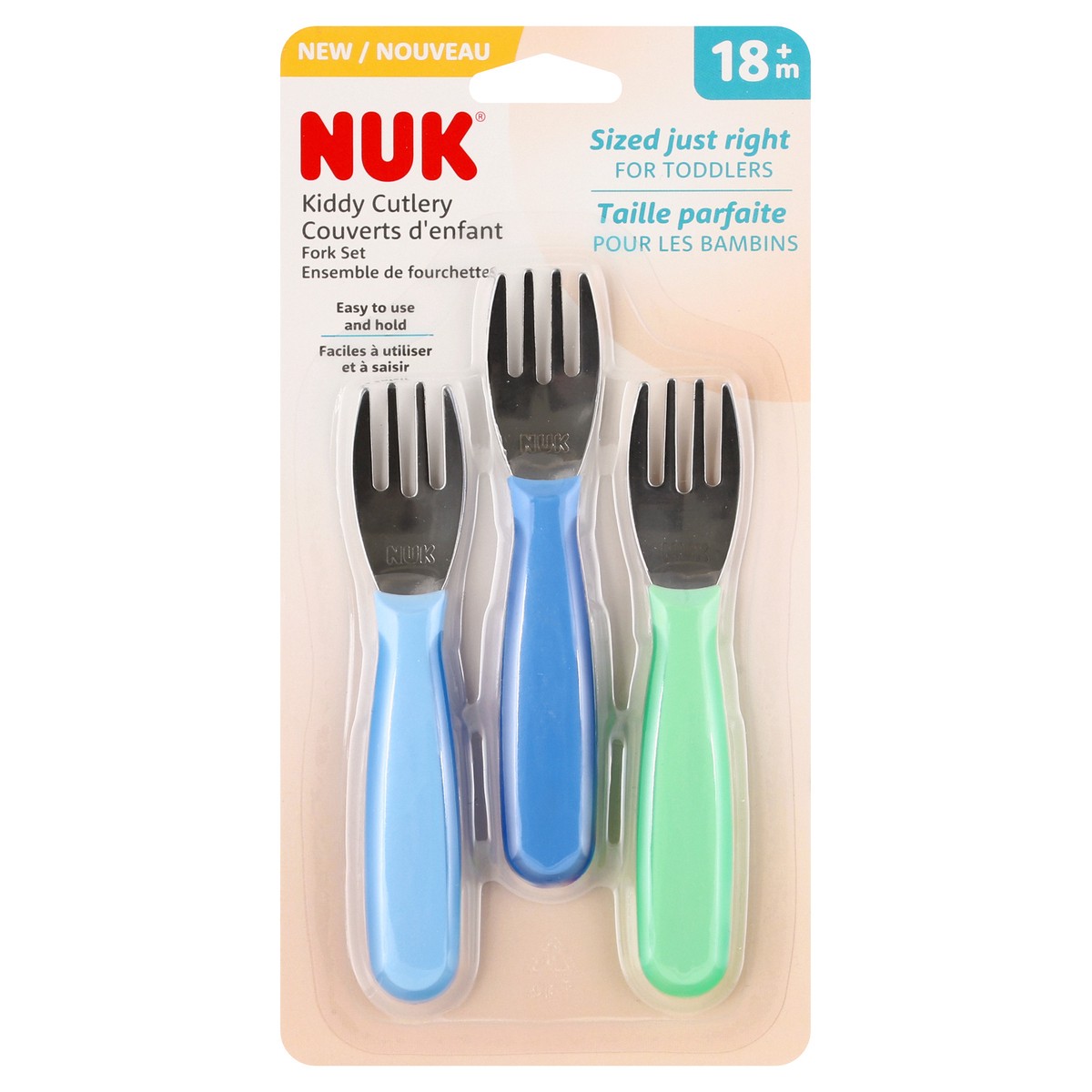 slide 1 of 9, Nuk Kids Cutlery Forks, 3 ct