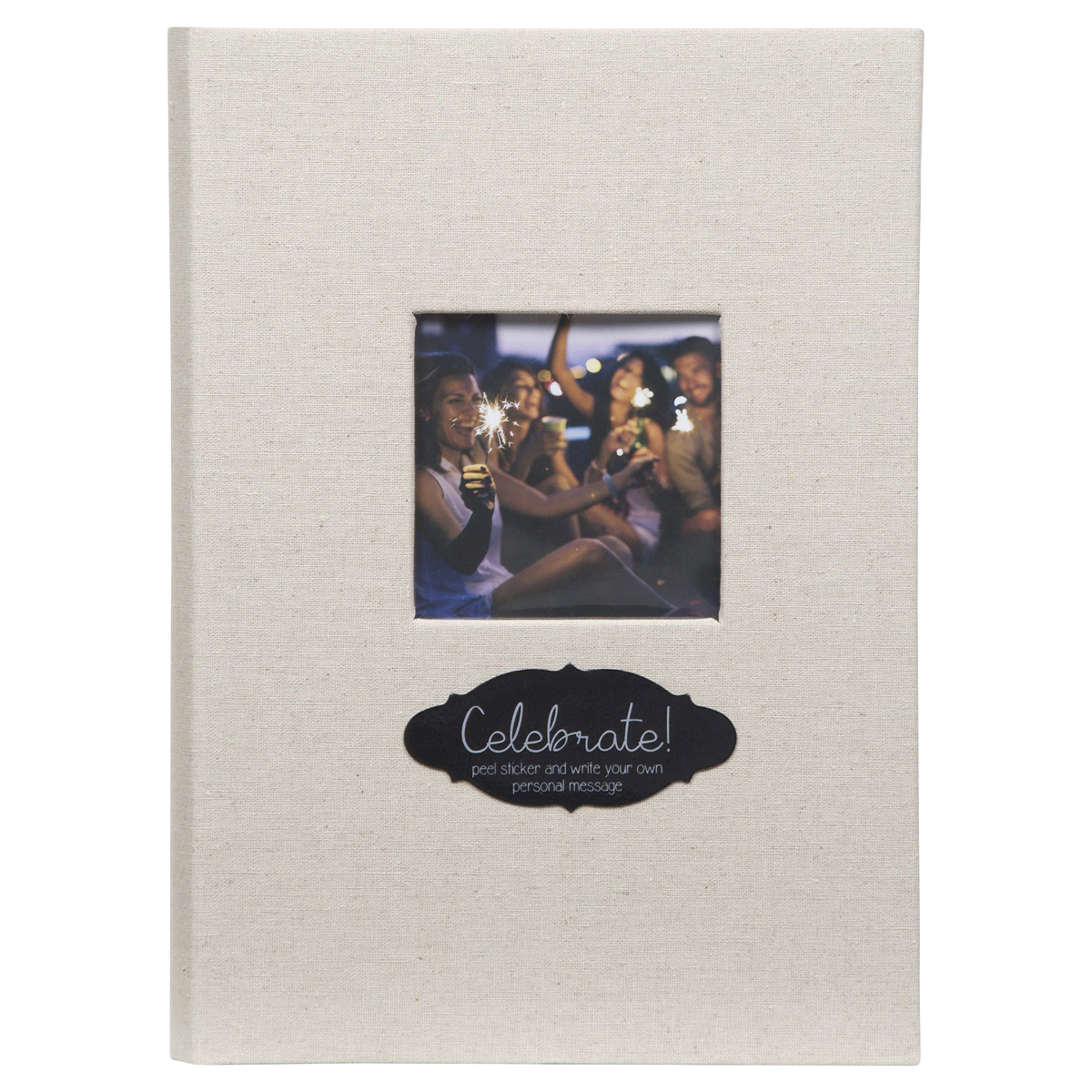 slide 1 of 1, Pinnacle Linen And Chalkboard Photo Album - Beige, 10 in x 13 in