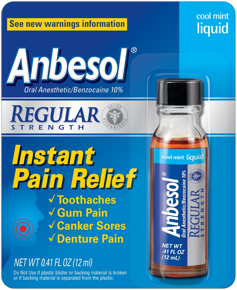 slide 1 of 4, Anbesol Regular Strength Oral Anesthetic Liquid, 0.41 fl oz