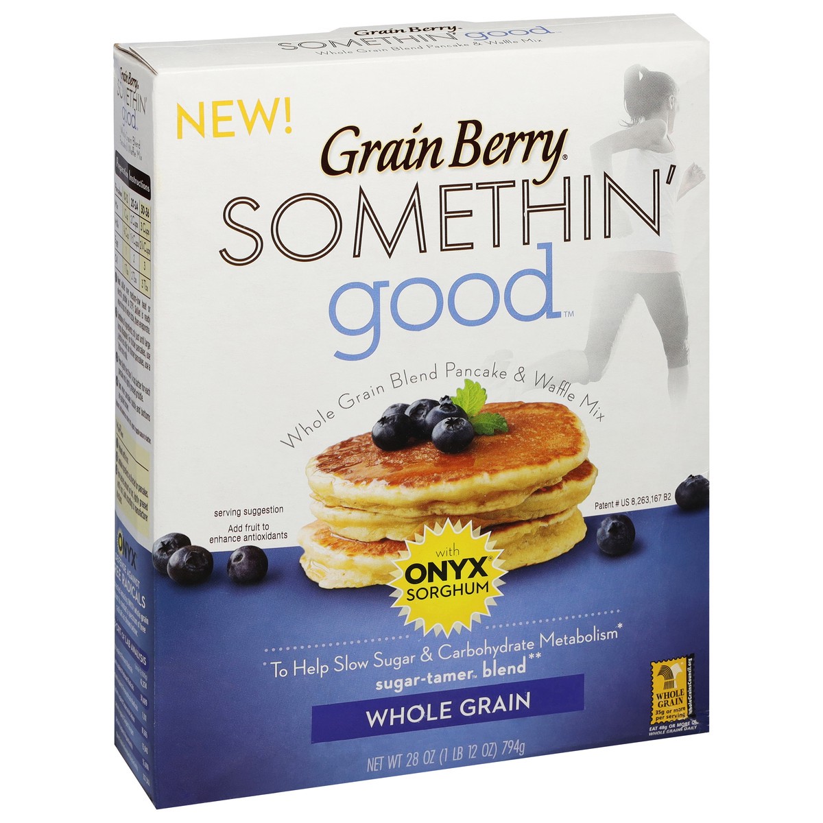 slide 2 of 9, Grain Berry Somethin' Good Whole Grain Pancake & Waffle Mix 28 oz, 28 oz