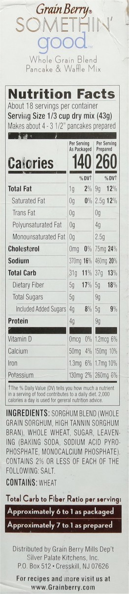 slide 7 of 9, Grain Berry Somethin' Good Whole Grain Pancake & Waffle Mix 28 oz, 28 oz