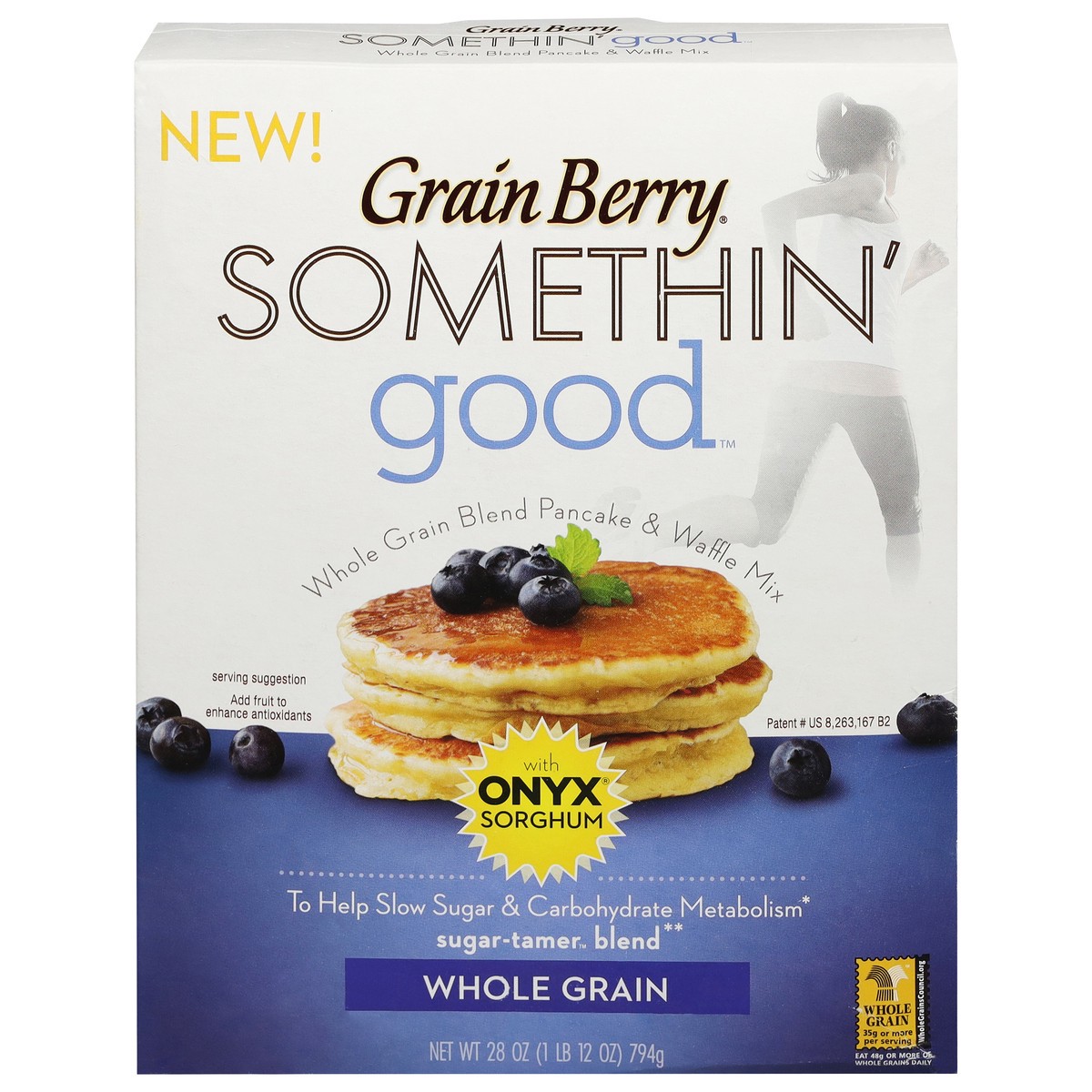 slide 1 of 9, Grain Berry Somethin' Good Whole Grain Pancake & Waffle Mix 28 oz, 28 oz