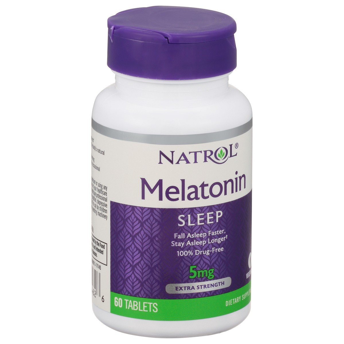 slide 9 of 13, Natrol 5mg Melatonin Sleep Aid Tablets, Fall Asleep Faster, Stay Asleep Longer, 99% Pure Melatonin, Dietary Supplement, 60 Count, 60 ct