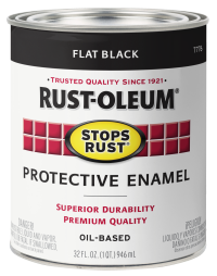 slide 20 of 25, Rust-Oleum Stops Rust Protective Enamel Paint - 7776502, Quart, Flat Black, 32 fl oz