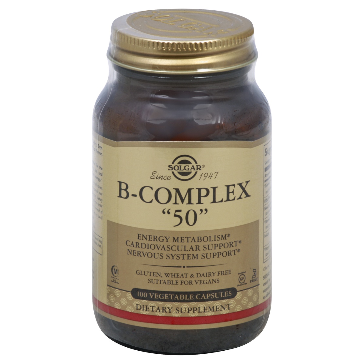 slide 1 of 1, Solgar B-Complex 50, Vegetable Capsules, 100 ct