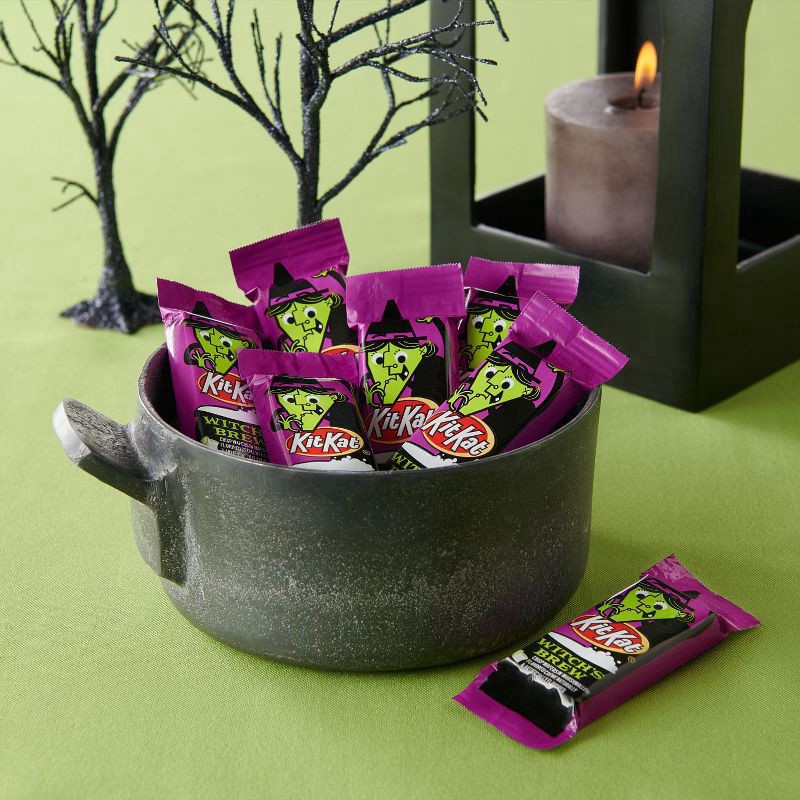 slide 5 of 8, KIT KAT Wafer Bar Witch's Brew Halloween Candy, Crisp Wafers in Green Crème, 9.8 oz