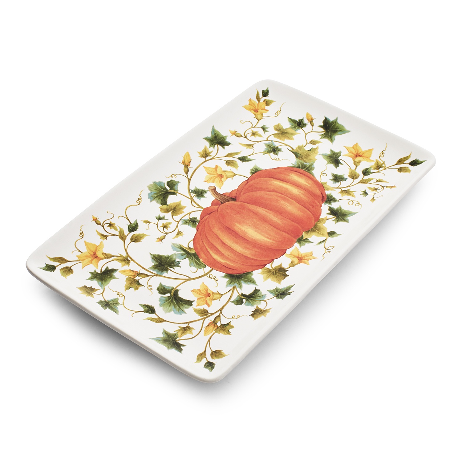 slide 1 of 1, Sur La Table Pumpkin Vine Rectangular Platter, 8 in x 14 in