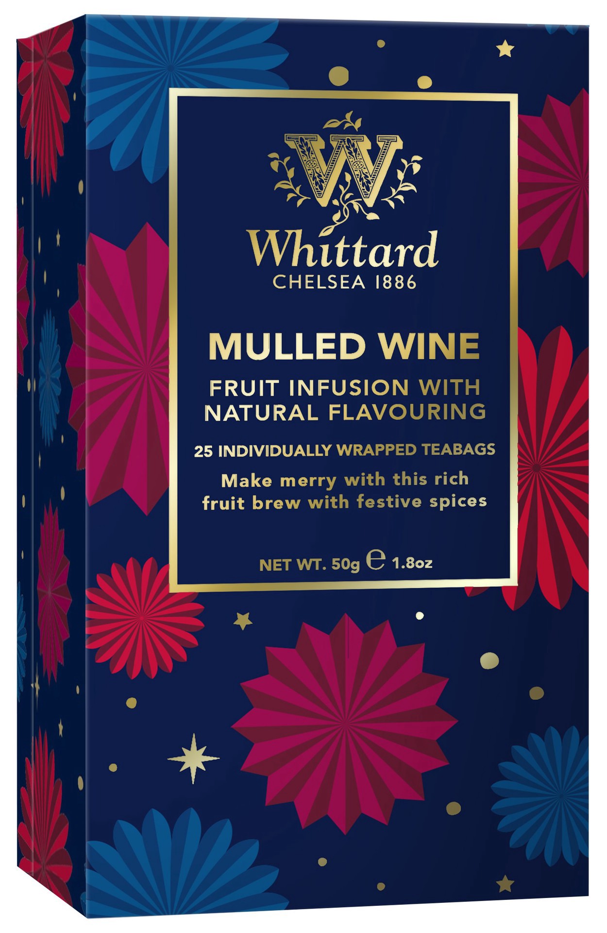slide 1 of 1, Whittard Mulled Wine Fruit Infused Tea Bags, 25 ct