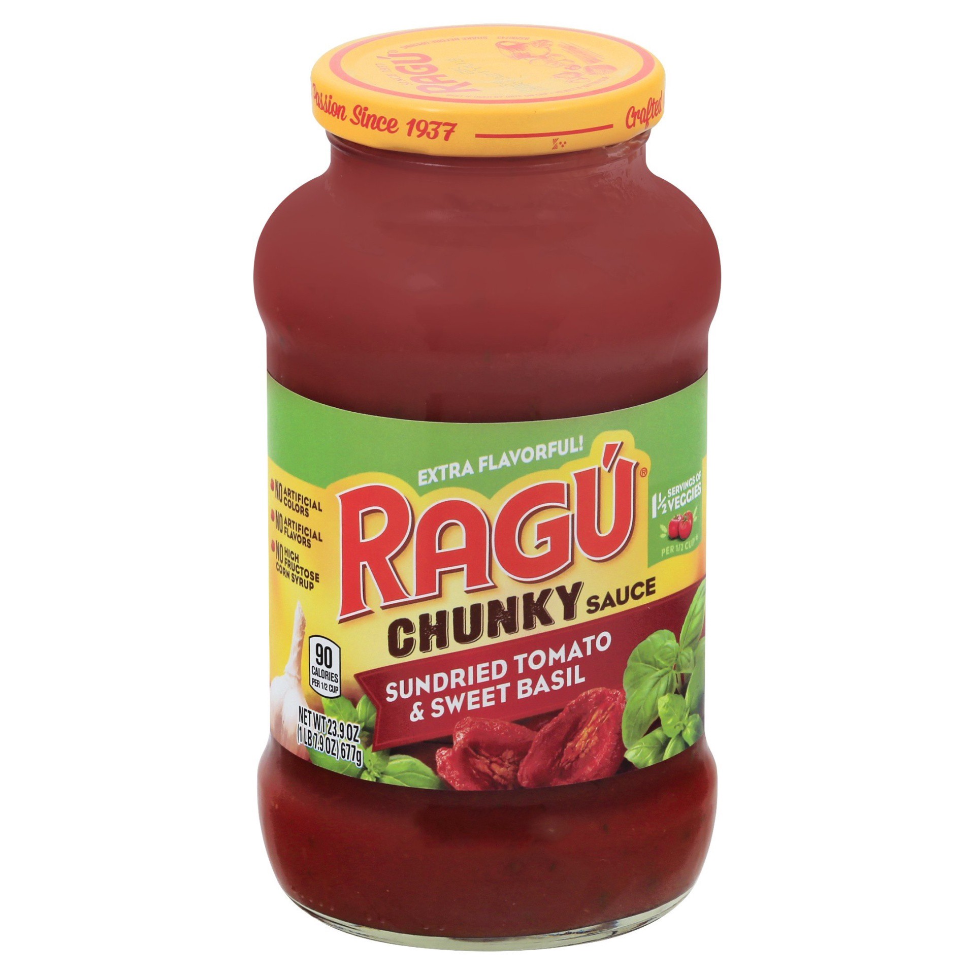 slide 1 of 8, Ragu Chunky Sundried Tomato Sweet Basil Sauce, 23.9 oz